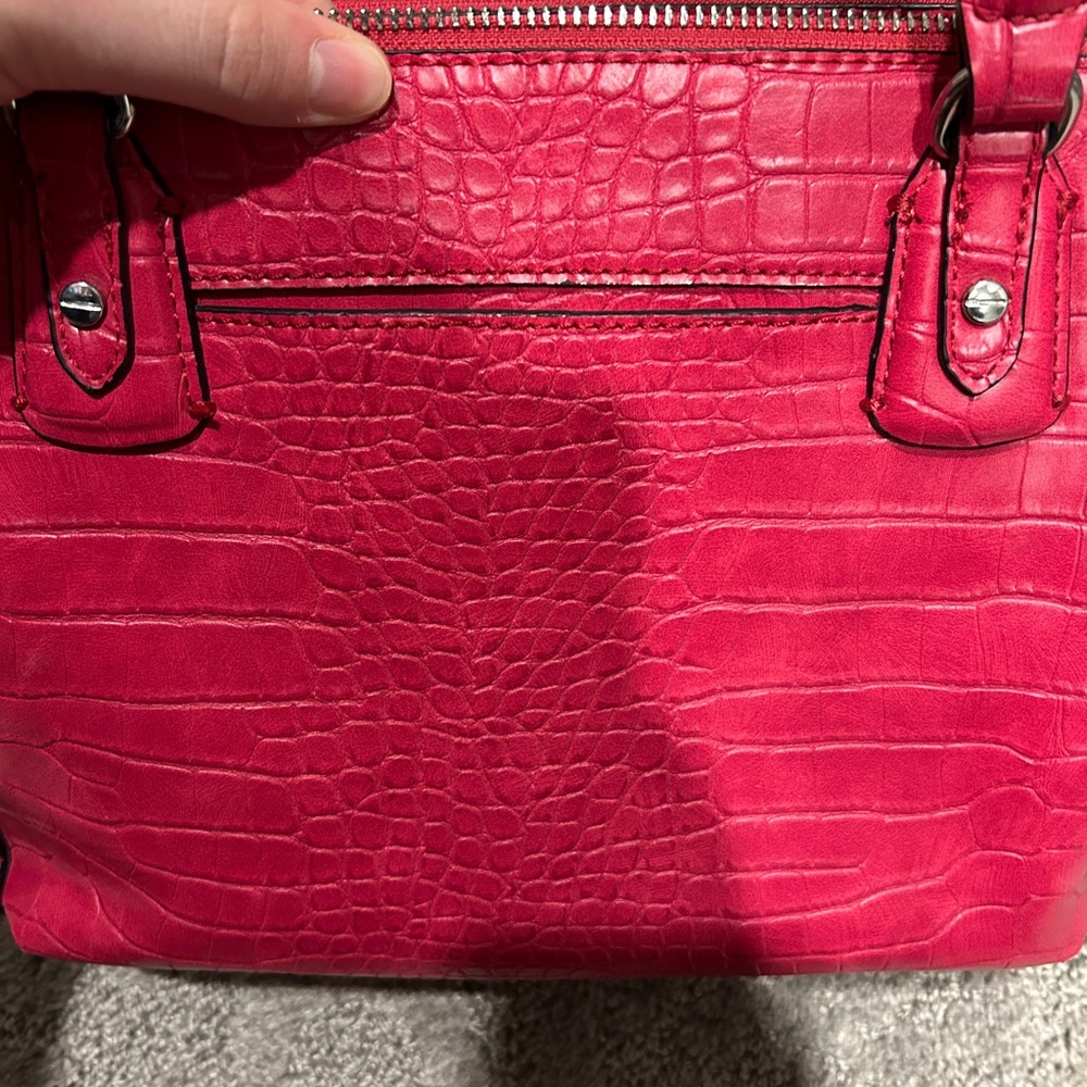 Pink Croc-Embossed Handbag - Picture 8 of 10